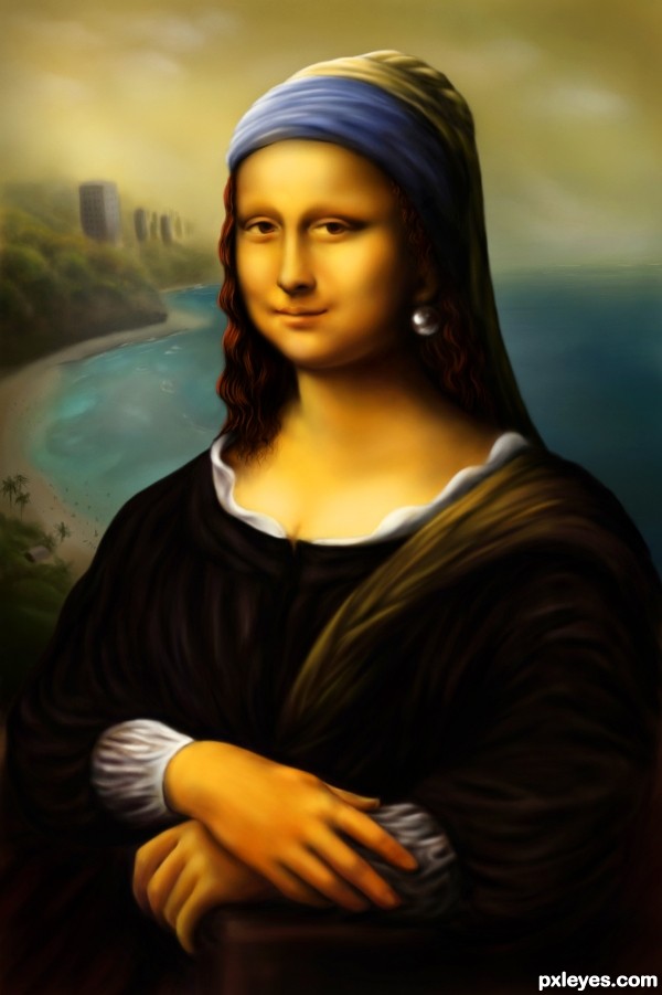 Creation of Mona Lisa with a Pearl earring: Final Result
